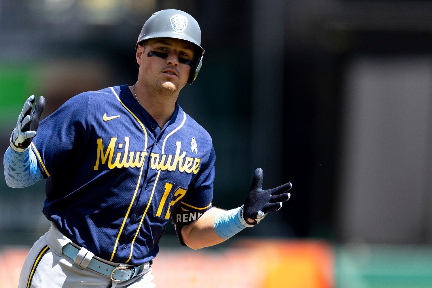 MILWAUKEE, WI - MAY 17: Milwaukee Brewers right fielder Hunter