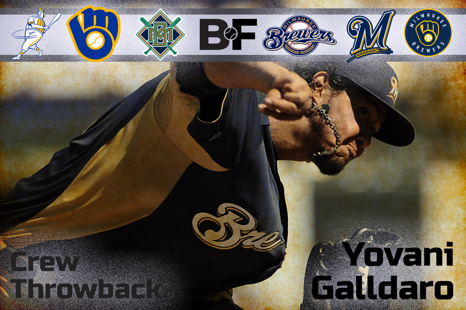 New Milwaukee Brewers #49 Yovani Gallardo cerveceros Golden