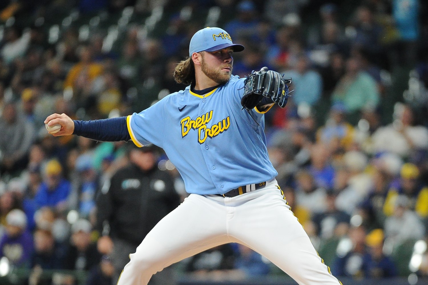 theScore on X: Corbin Burnes isn't leaving Milwaukee this season. 😯    / X