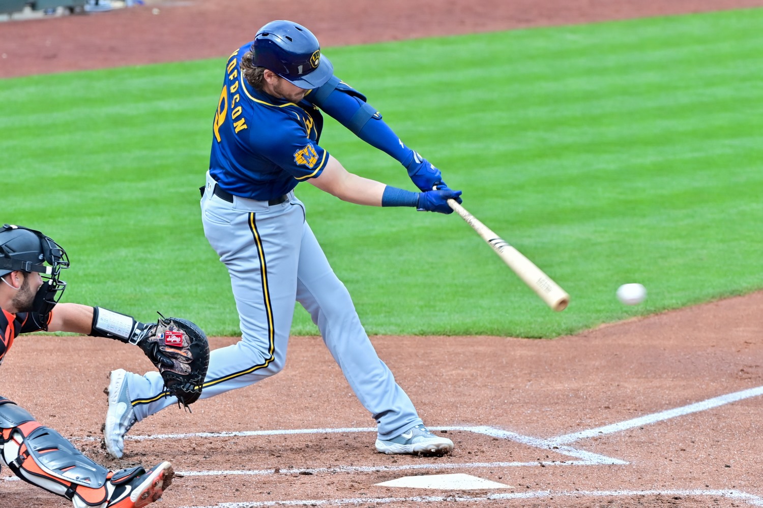 Milwaukee Brewers third baseman Abraham Toro runs after a grounder