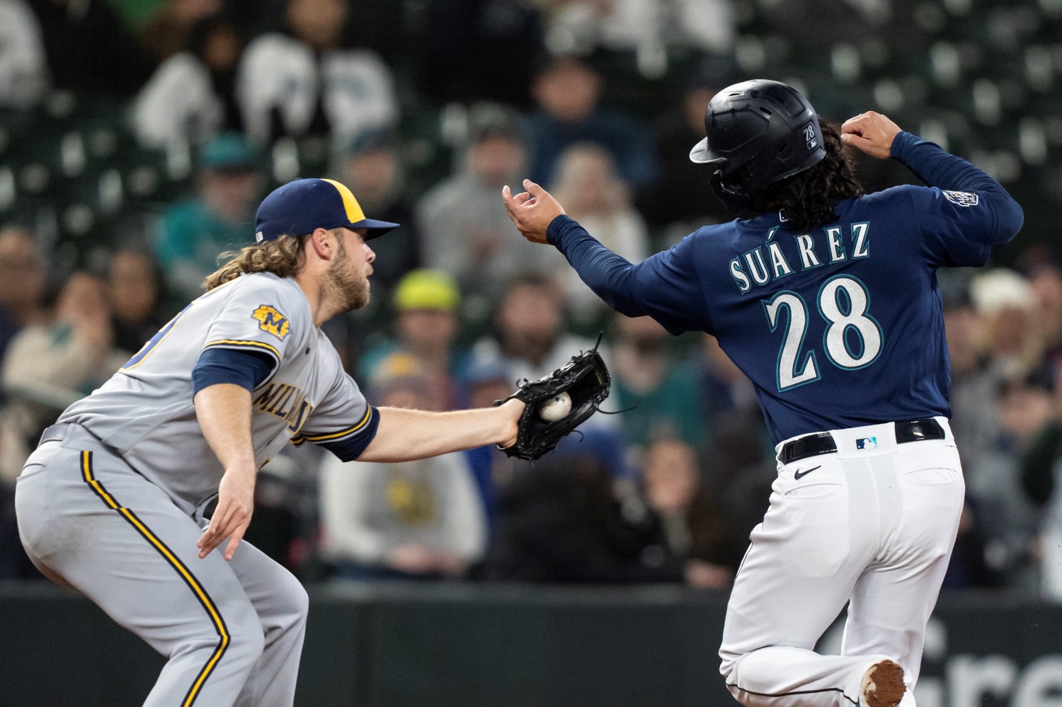 Corbin Burnes leaves Seattle game with left pec strain. Here's what he had  to say.