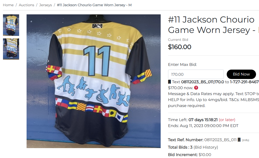 11 Jackson Chourio Game Worn Jersey - M