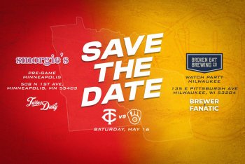 Save the Date: Brewers Pre-Game Party In Minneapolis, Watch Party In Milwaukee